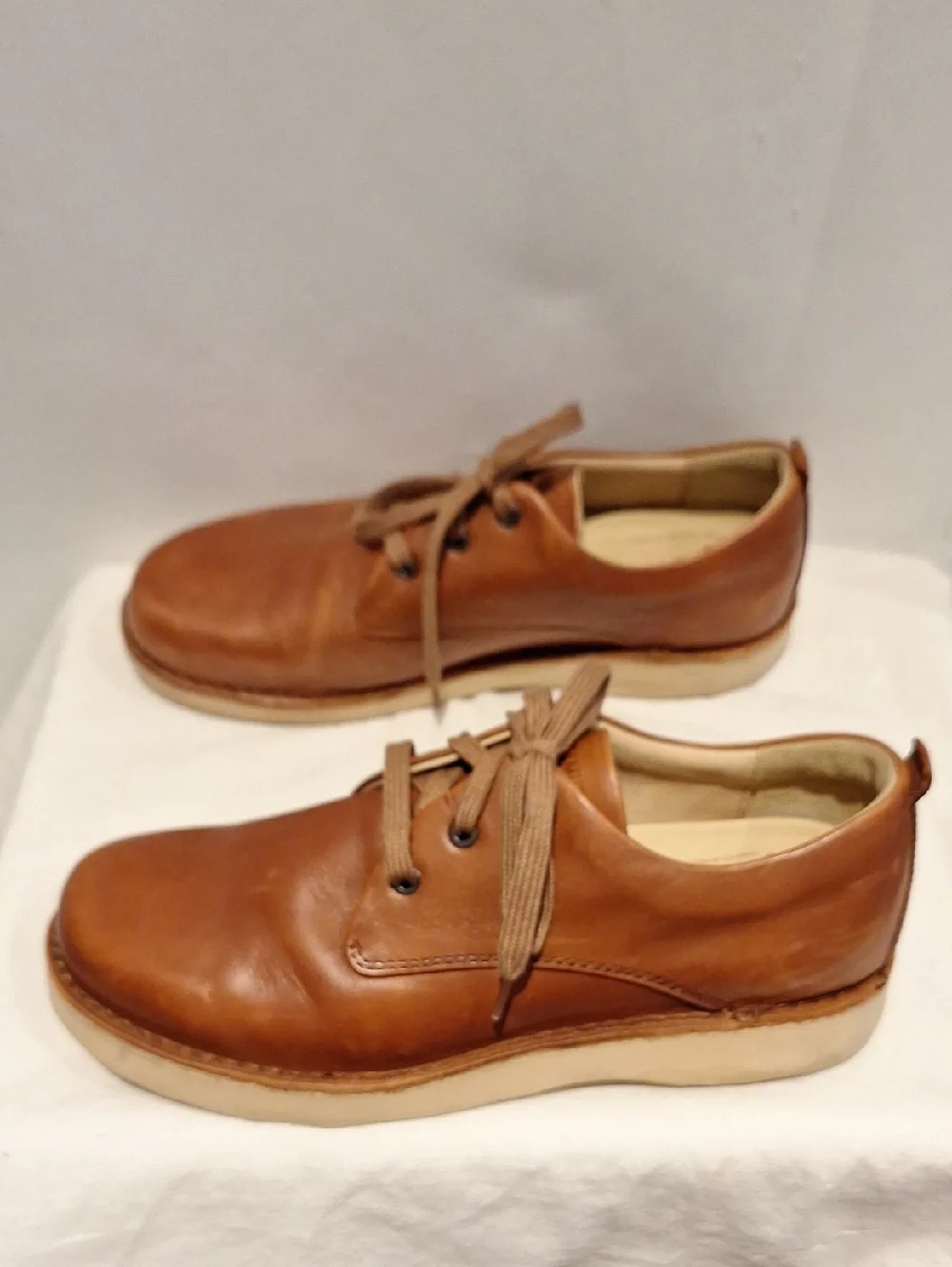 Samuel Hubbard Free Classic Tan Cognac Leather Lace-Up Men's Shoes Size 10